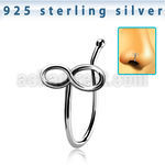 nvcl10 silver fake nose clip with infity symbol shaoed top