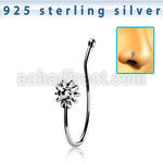 nvcl1 sterling silver fake nose clip with sun shaped top