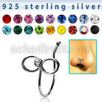 nvcl6 silver fake nose clip w a infinity top w crystal