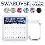 nw6mxsw 925 silver nose screws assorted swarovski crystal
