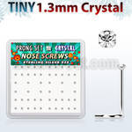 nwp6cx box w 52 silver nose screws w set 1.25mm clear crystals