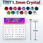 ny6mx box of silver bend it nose studs w 1 25mm crystal tops