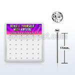 ny9cbx box silver bend it nose studs 20g 1.5mm clear crystal