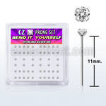 nyczbxc silver bend it nose studs with 2mm round prong cz