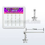 nyds16c box w silver bend it nose studs, w a dangling star