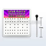 nykbbx1 box silver bend it nose studs 1mm black plated ball top