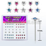 nymhsm box of silver bend it nose studs w crystal heart star