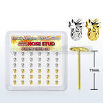 nympa36 box silver bend it nose stud gold plain pineapple top
