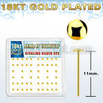 nymx3rg 18k gold plated silver bend it nose stud w 2mm round top