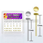 nymx4 box w 52 pcs of silver bend it nose stud w 2mm flat top