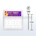 nymx5 box w 52 pcs silver bend it nose studs w 1mm flat tops