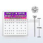 nyp14cx box w silver bend it nose studs w 2mm round crystals