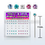 nypbmm silver bend it nose studs with 1 5mm 2mm prong crystal