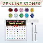 nypbxge box w silver bend it yourself nose studs w gem stones