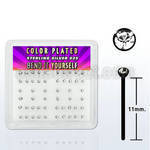 nyrbbxc black silver bend it nose studs with 1 5mm crystal