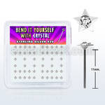 nysarbxc box w silver bend it nose studs w crystal star tops