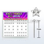 nystxc silver bend it nose studs with 2 5mm star clear crystals
