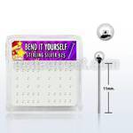 nysv2bx box of silver bend nose studs with 2mm ball shaped tops
