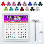nytrm box 52 silver bend it nose studs w round tripple crystal