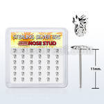 nyvpa36 display w silver bend it nose studs w a pineapple tops