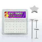 nyxsa box of silver bend it nose studs with silver star tops