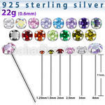 nyz silver bend it yourself nose stud 22g round cz