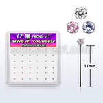 nyz15mbx box w silver bend it nose stud 20g 1.5mm round set cz