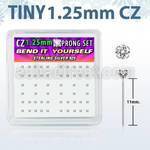nyzbc12 silver bend it nose studs w 1 25mm clear prong set cz
