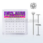 nyzbc box of silver bend it nose studs with 1 5mm prong cz