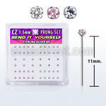 nyzbm box of silver bend it nose studs with 1 5mm prong cz