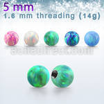 opi5 5mm synthetic opal ball with 14g (1.6mm) threading