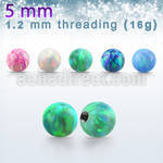opi5s 5mm synthetic opal ball with 16g (1.2mm) threading