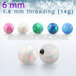 opi6 6mm synthetic opal ball with 14g (1.6mm) threading