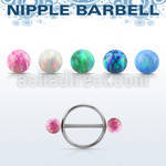 opnpe5 316l steel round nipple shield w 5mm synthetic opal ball
