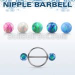 opnpe6 316l steel round nipple shield w 6mm synthetic opal ball