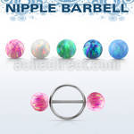 opnpe8 316l steel round nipple shield w 8mm synthetic opal ball