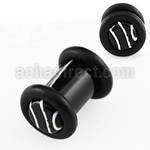 pgmb4 black acrylic single flared plug with marble logo