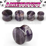 pgsff amethyst double flared stone plug size 4mm 16mm