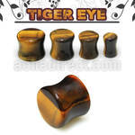 pgsm tiger eye stone double flared plug size 3mm 16mm