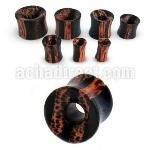pkbo coconut areng wood striped double flared flesh tunnel