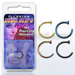 pkcltn anodized steel clip on nose hoop diameter 8mm to 10mm