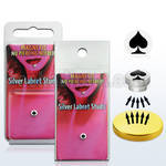 pkml9 silver magnetic fake labret stud with card spade logo