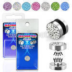 pkmp103 316l steel magnetic fake plug with ferido crystals