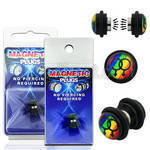 pkmp111 acrylic magnetic fake plug w male signs on rainbow