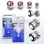 pkmp114 magnetic fake plug w ferido clear swarovski crystal