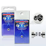 pkmp14 surgical steel magnetic fake plug with two dices logo