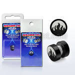 pkmp42 anodized 316l steel magnetic fake plug with fire logo