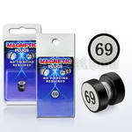 pkmp48 anodized 316l steel magnetic fake plug with 69 logo