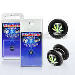pkmp69 acrylic magnetic fake plug w marijuana on black logo