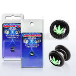 pkmp72 acrylic magnetic fake plug with green marijuana on black